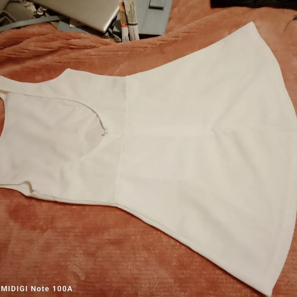 White Backless Mini Dress - Picture 3 of 4